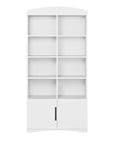 Double Bookshelf Classic White Storage Unit