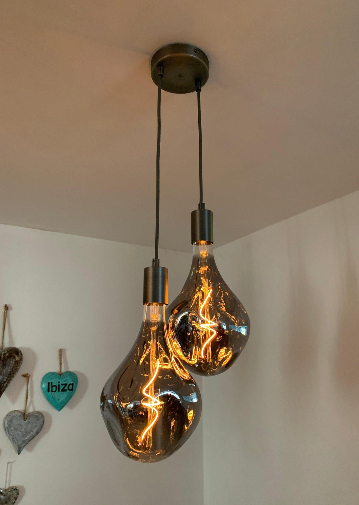 Double Evo Cluster Pendant Light | 2 Drop Kitchen Island, Bedside & Hallway Lighting UK