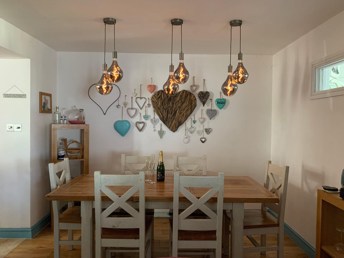 Double Evo Cluster Pendant Light | 2 Drop Kitchen Island, Bedside &amp; Hallway Lighting UK