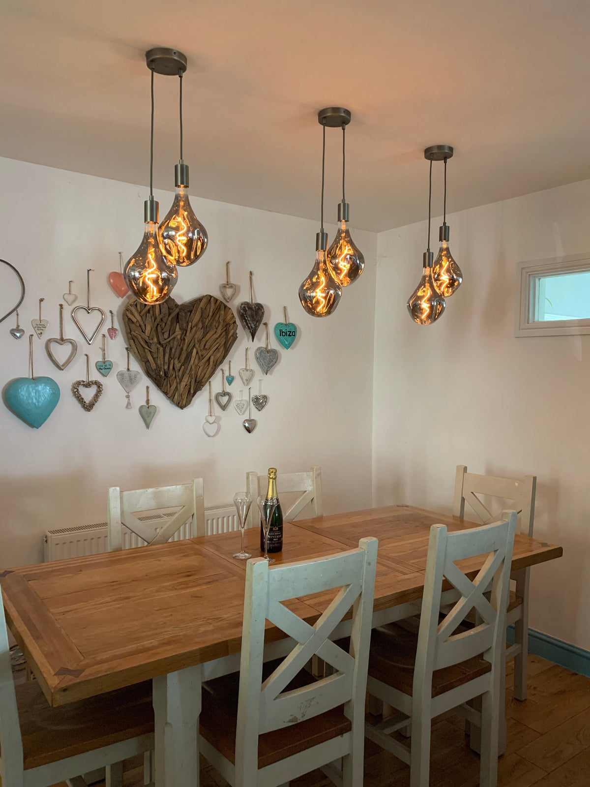 Double Evo Cluster Pendant Light | 2 Drop Kitchen Island, Bedside &amp; Hallway Lighting UK
