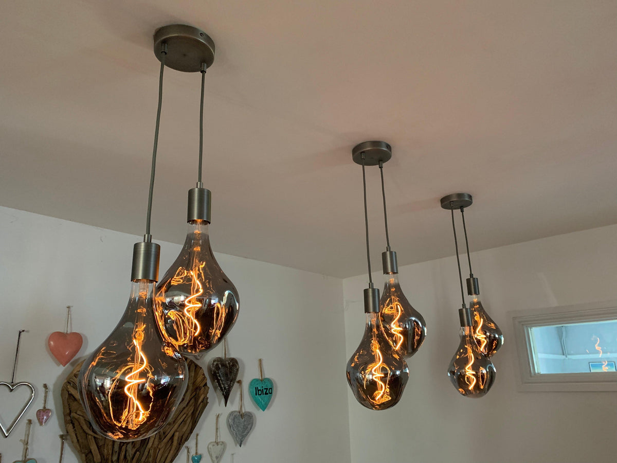 Double Evo Cluster Pendant Light | 2 Drop Kitchen Island, Bedside &amp; Hallway Lighting UK