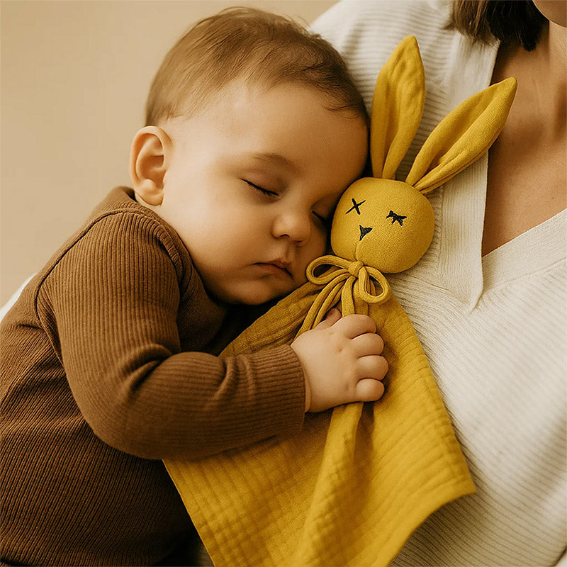 doudou lange coton biologique lapin papate garçons