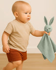 doudou lange coton biologique lapin GOTS vert