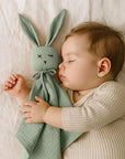 doudou lange vert coton biologique lapin papate