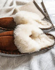 Adult Natural Sheepskin Mules - Brown