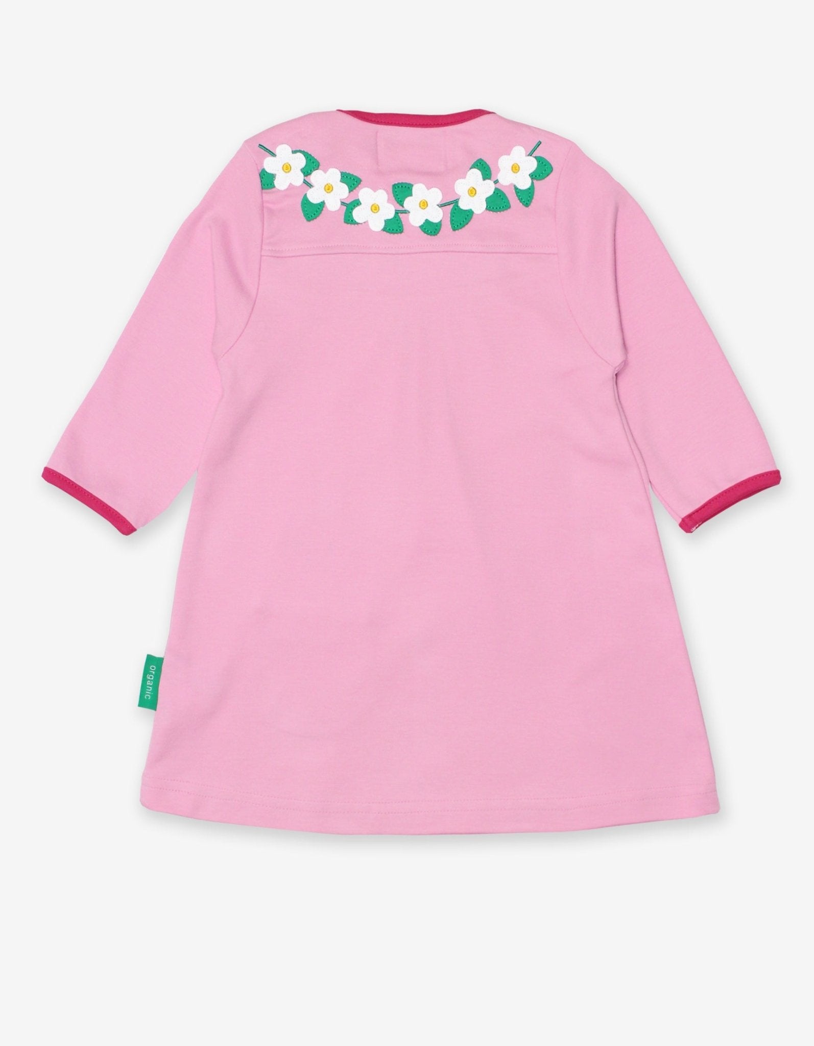 Luxury baby girl daisy and bunny applique dress, premium organic cotton spring outfit sizes 6-24 months by Toby Tiger at brixbailey.com