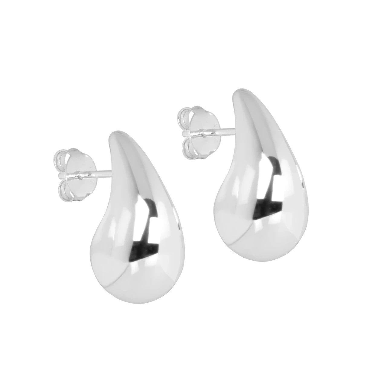 Polished Teardrop Stud Earrings