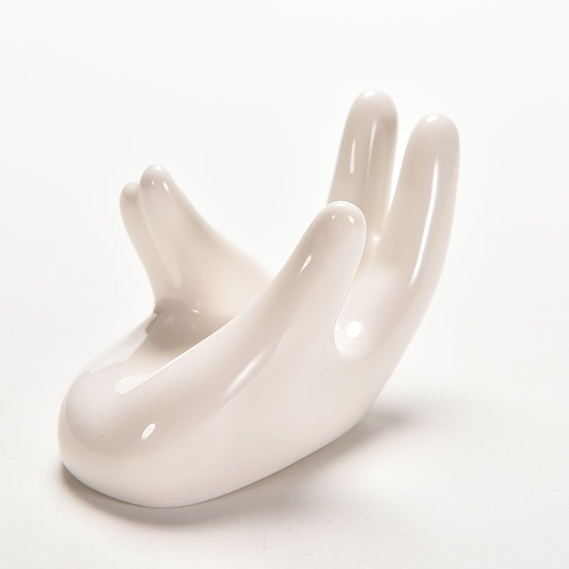 1pc White Ceramic Hand Rest-4