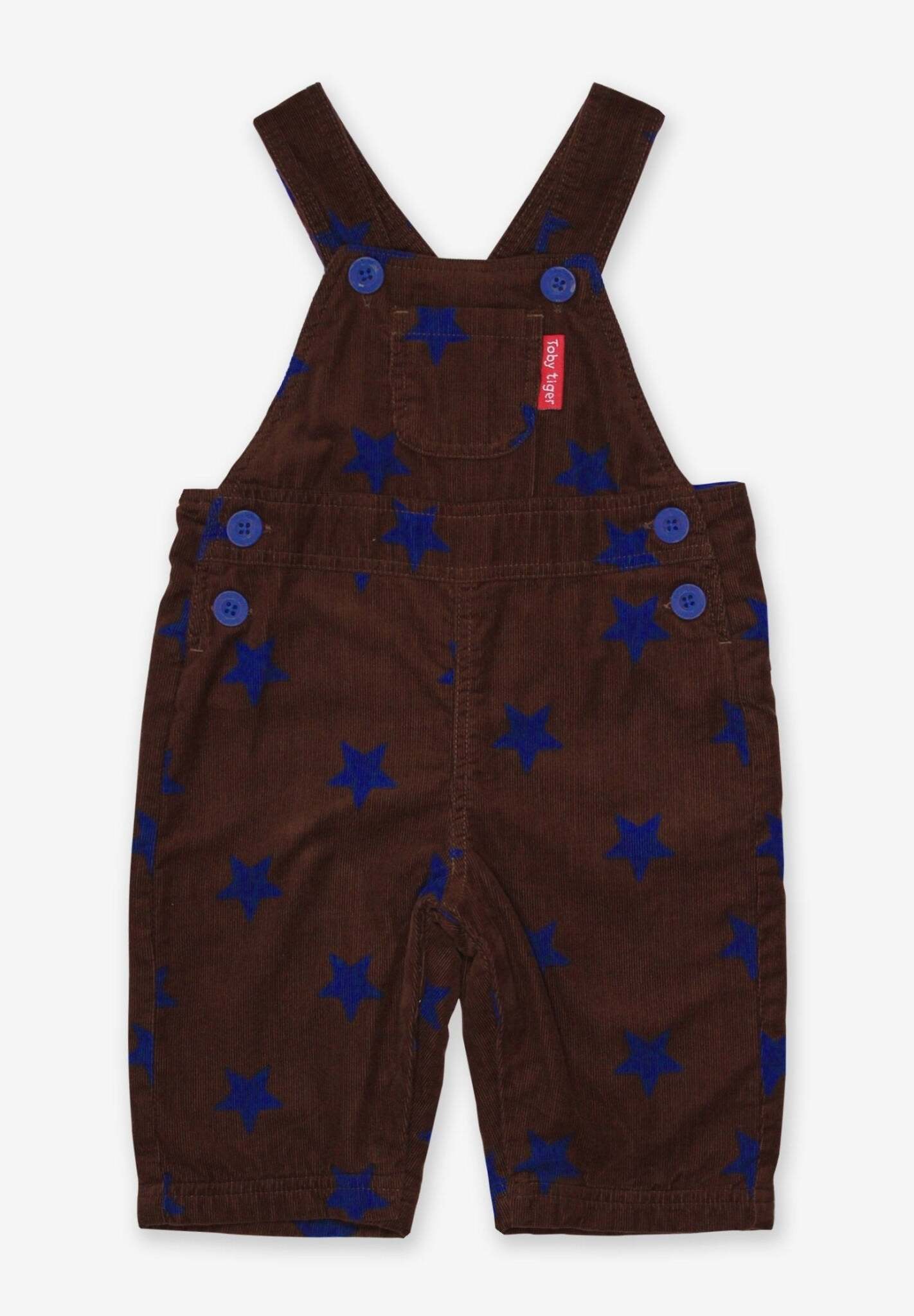 Bio-Baumwoll Kinder Cord-Latzhose mit Sternen-Druck