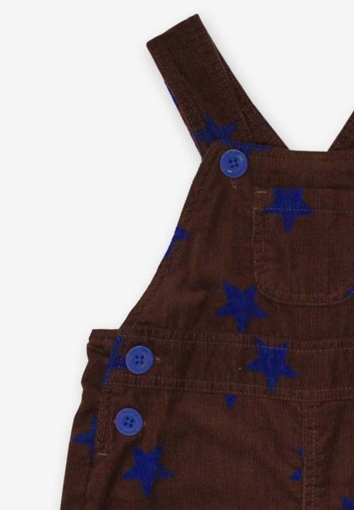 Bio-Baumwoll Kinder Cord-Latzhose mit Sternen-Druck