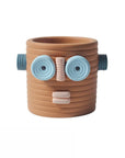 Dummy Robot Plant Flower Pot, Handmade Indoor / Outdoor Whimsical Ceramic Pots-6