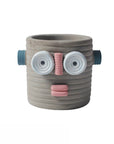 Dummy Robot Plant Flower Pot, Handmade Indoor / Outdoor Whimsical Ceramic Pots-7