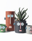 Dummy Robot Plant Flower Pot, Handmade Indoor / Outdoor Whimsical Ceramic Pots-2
