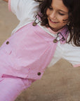 Fuchsia Seersucker Dungarees