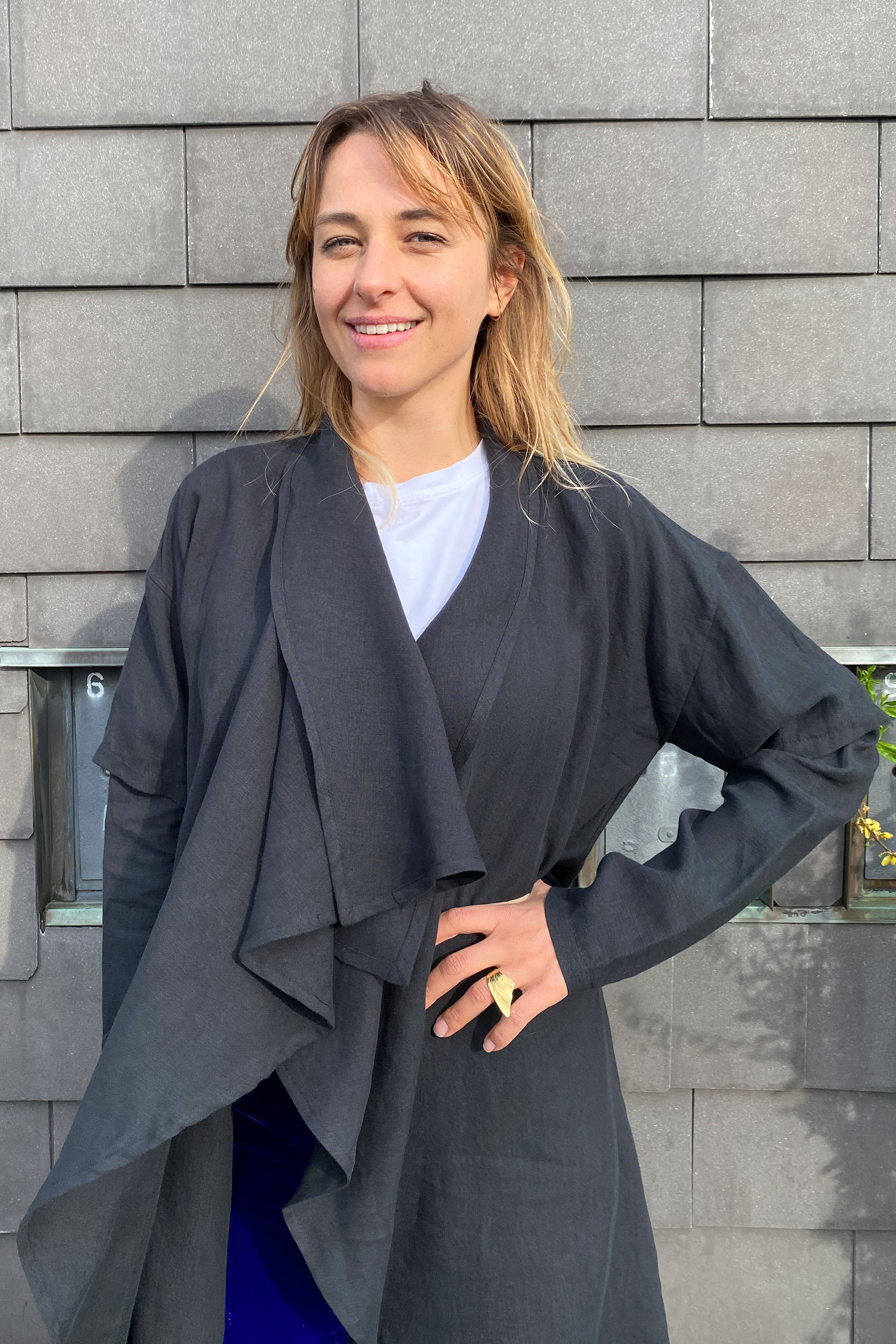 Lou Linen Cardigan Dark