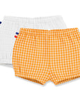 duo bloomers bébé coton bio vichy blanc