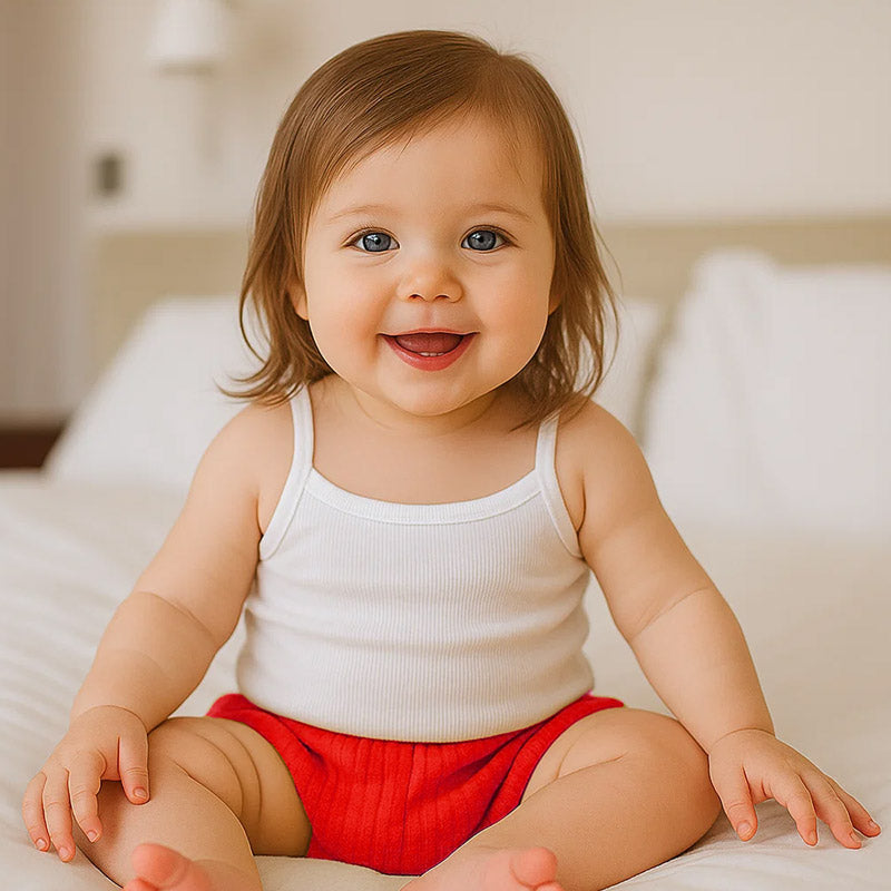 duo bloomers gaze coton bio fraise rose enfant