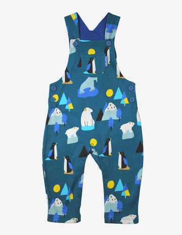 Adorable Arctic Adventure Pinguin Overalls for Kids - Soft Organic Cotton with Adjustable Straps and Snap Buttons by Toby Tiger at brixbailey.com