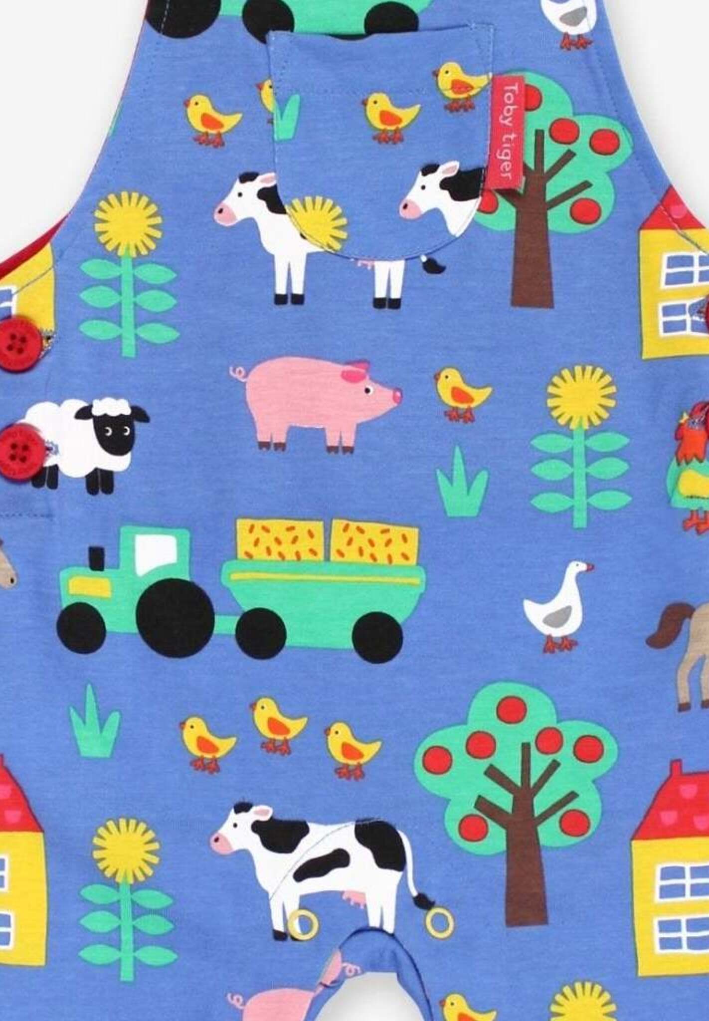 Premium Organic Cotton Overalls for Farm Work, Adjustable Straps and Snap Buttons, GOTS Certified Eco-Friendly by Toby Tiger at brixbailey.com