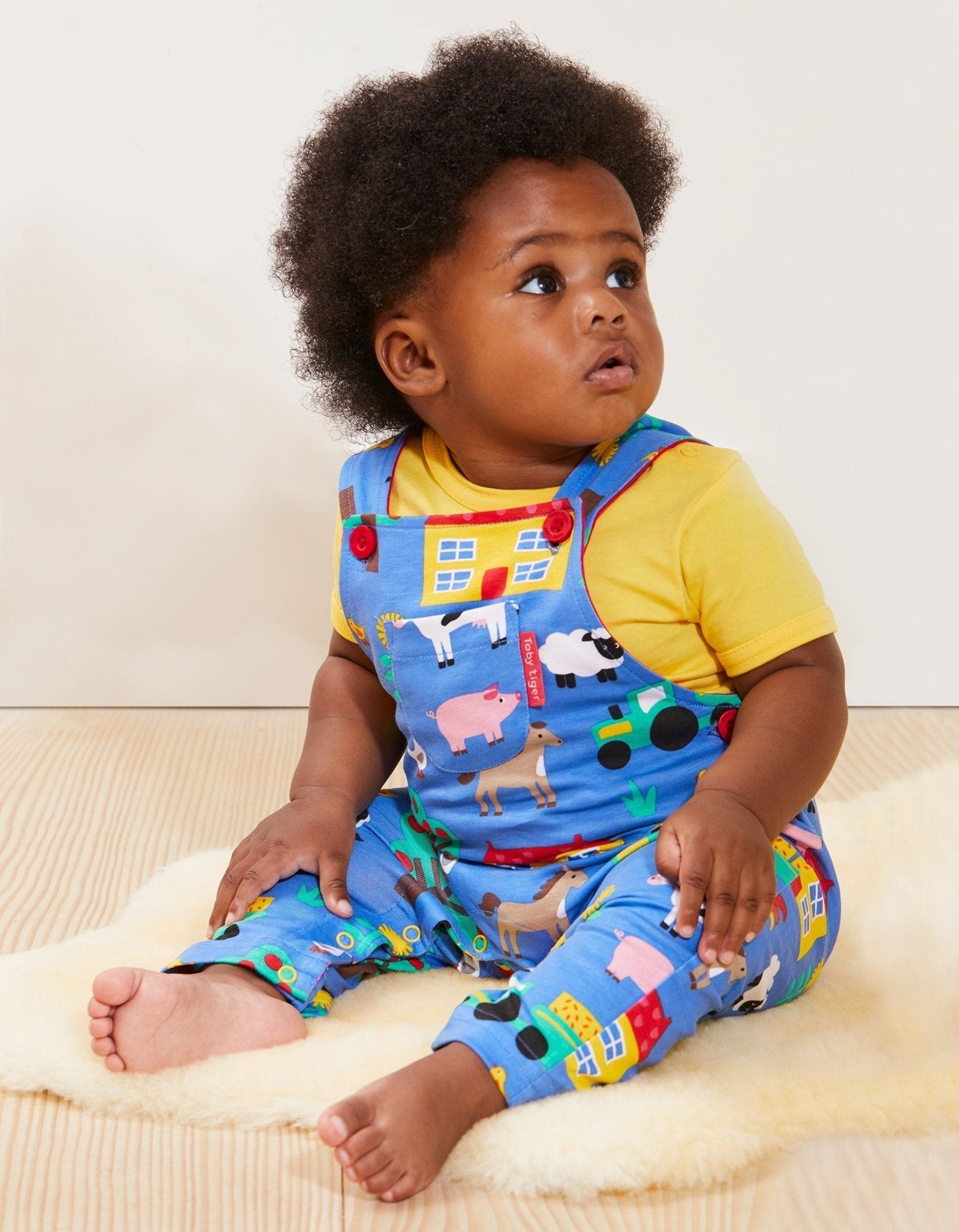 Premium Organic Cotton Overalls for Farm Work, Adjustable Straps and Snap Buttons, Eco-Friendly Dye, Machine Washable by Toby Tiger at brixbailey.com