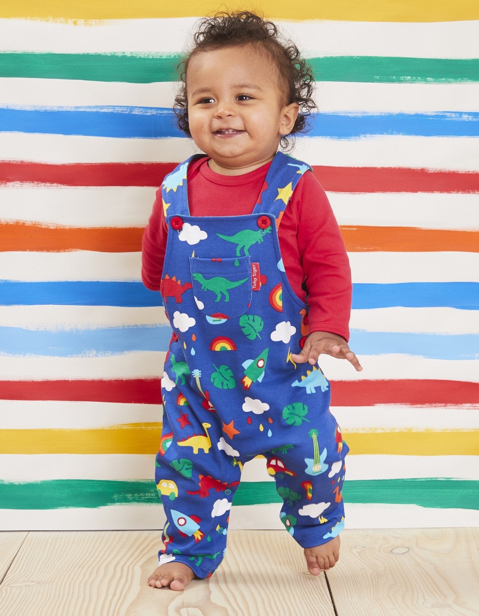 Premium Organic Cotton Baby Overalls with Adjustable Straps and Snap Buttons for Easy Dressing by Toby Tiger at brixbailey.com