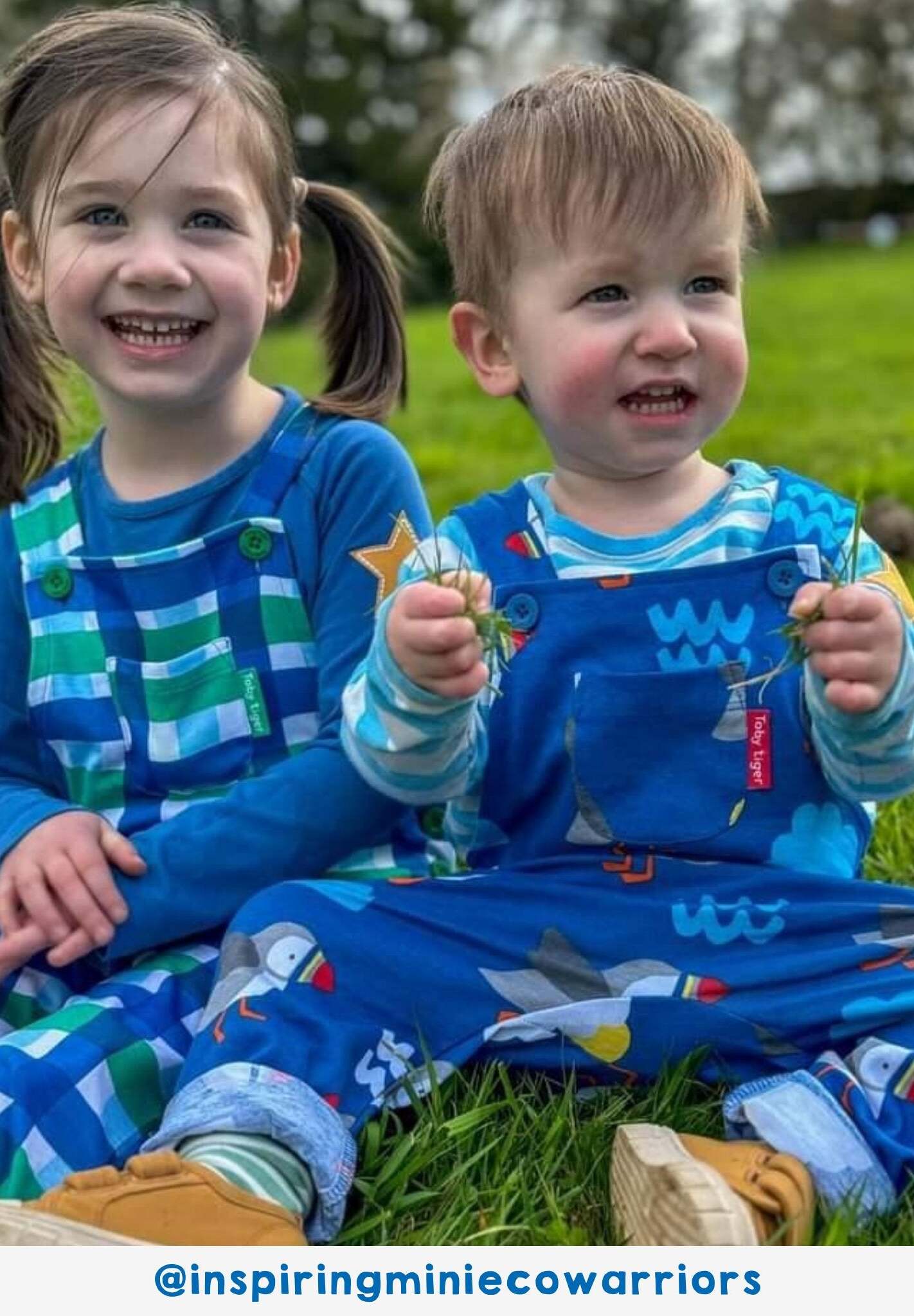 Luxury organic cotton baby overalls with parrot diver print, stylish and comfortable for toddlers by Toby Tiger at brixbailey.com