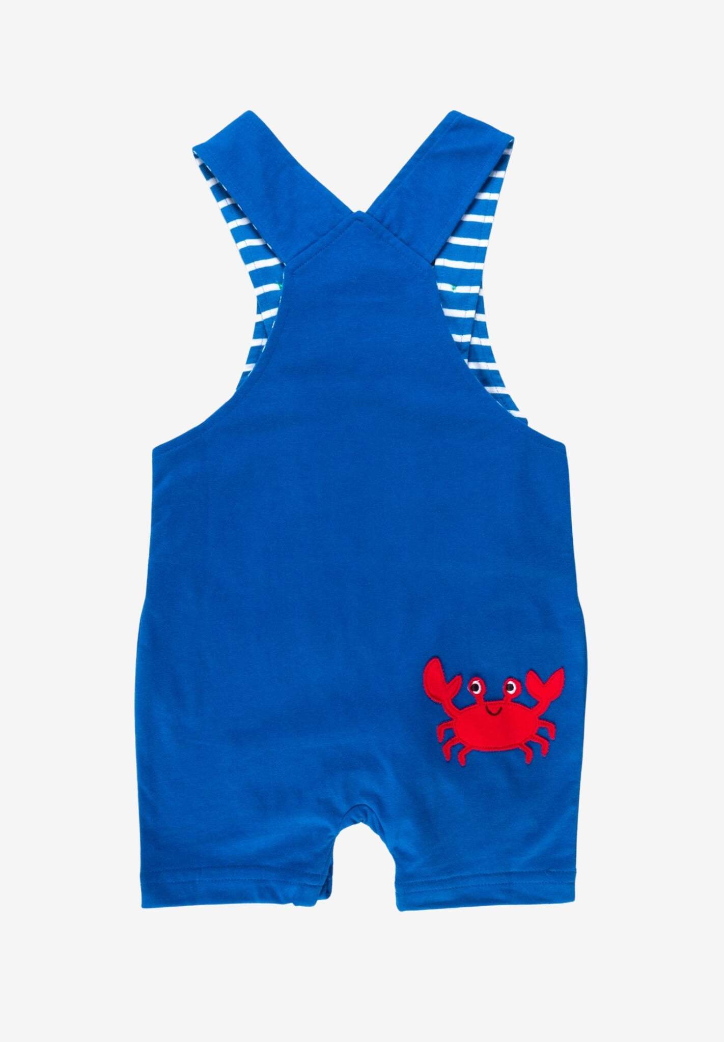 Stylish Dark Blue Adjustable Overalls for Kids with Turtle and Crab Details, Sustainable Organic Cotton Summer Wear by Toby Tiger at brixbailey.com