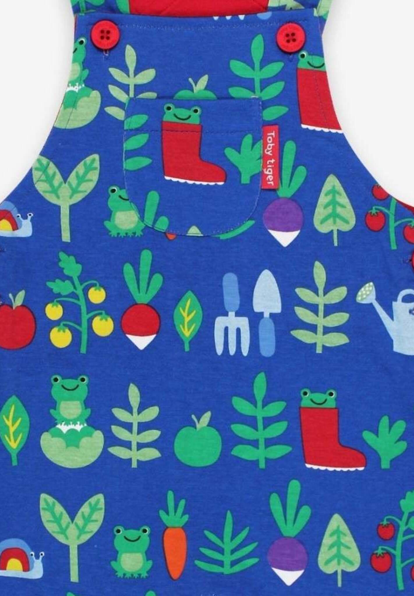 Sweet Little Gardeners in Adorable Organic Cotton Short Overalls with Adjustable Straps and Snap Buttons by Toby Tiger at brixbailey.com