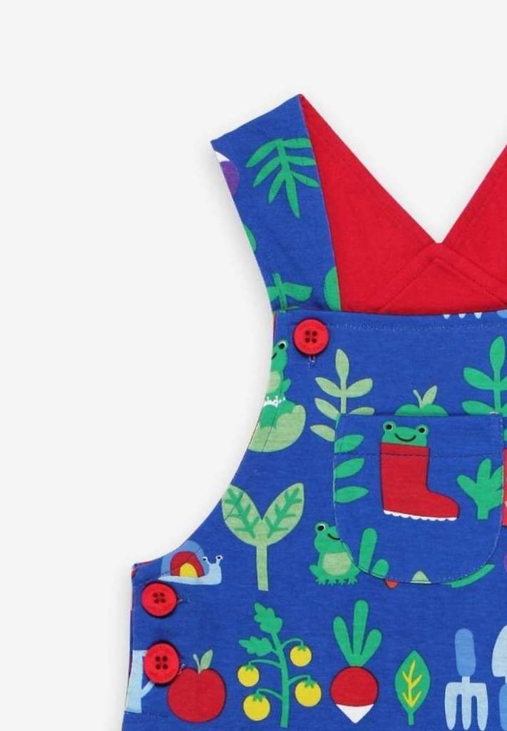 Sweet Little Gardeners in Adorable Organic Cotton Short Overalls with Adjustable Straps and Snap Buttons by Toby Tiger at brixbailey.com