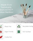 Adult Bamboo Toothbrush - 4 Pack - Medium Bristles