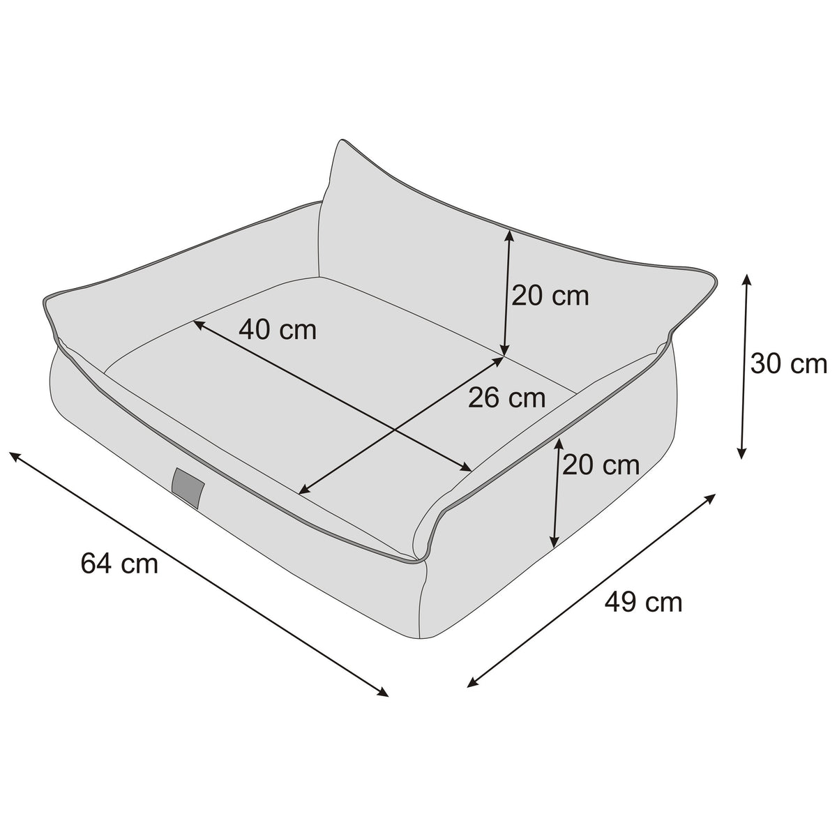 Hano Dog & Cat Bed with Removable Cover – Brown, L