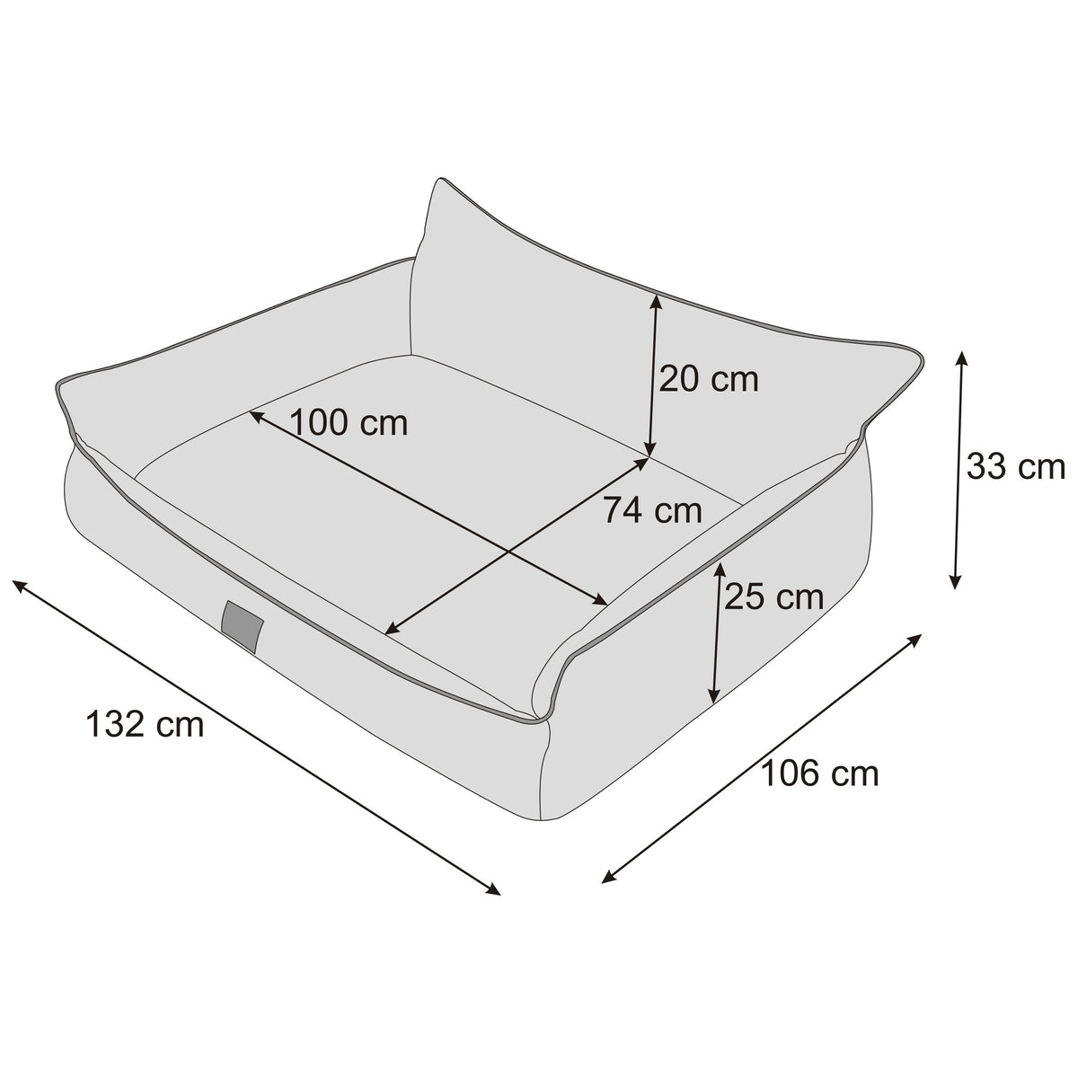 Hano Dog & Cat Bed with Removable Cover – Brown, XXXL