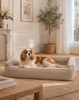 Mano Ergonomic Dog Bed with Removable Cover – Beige, XL
