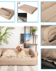 Mano Ergonomic Dog Bed with Removable Cover – Black, L