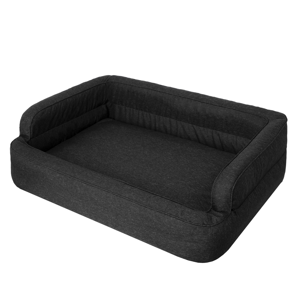 Mano Ergonomic Dog Bed with Removable Cover – Black, XXL