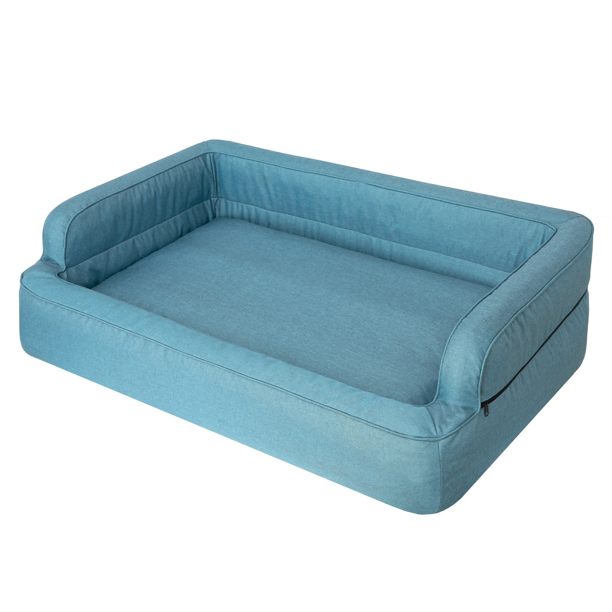 Mano Ergonomic Dog Bed with Removable Cover – Blue, XL