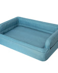 Mano Ergonomic Dog Bed with Removable Cover – Blue, XL