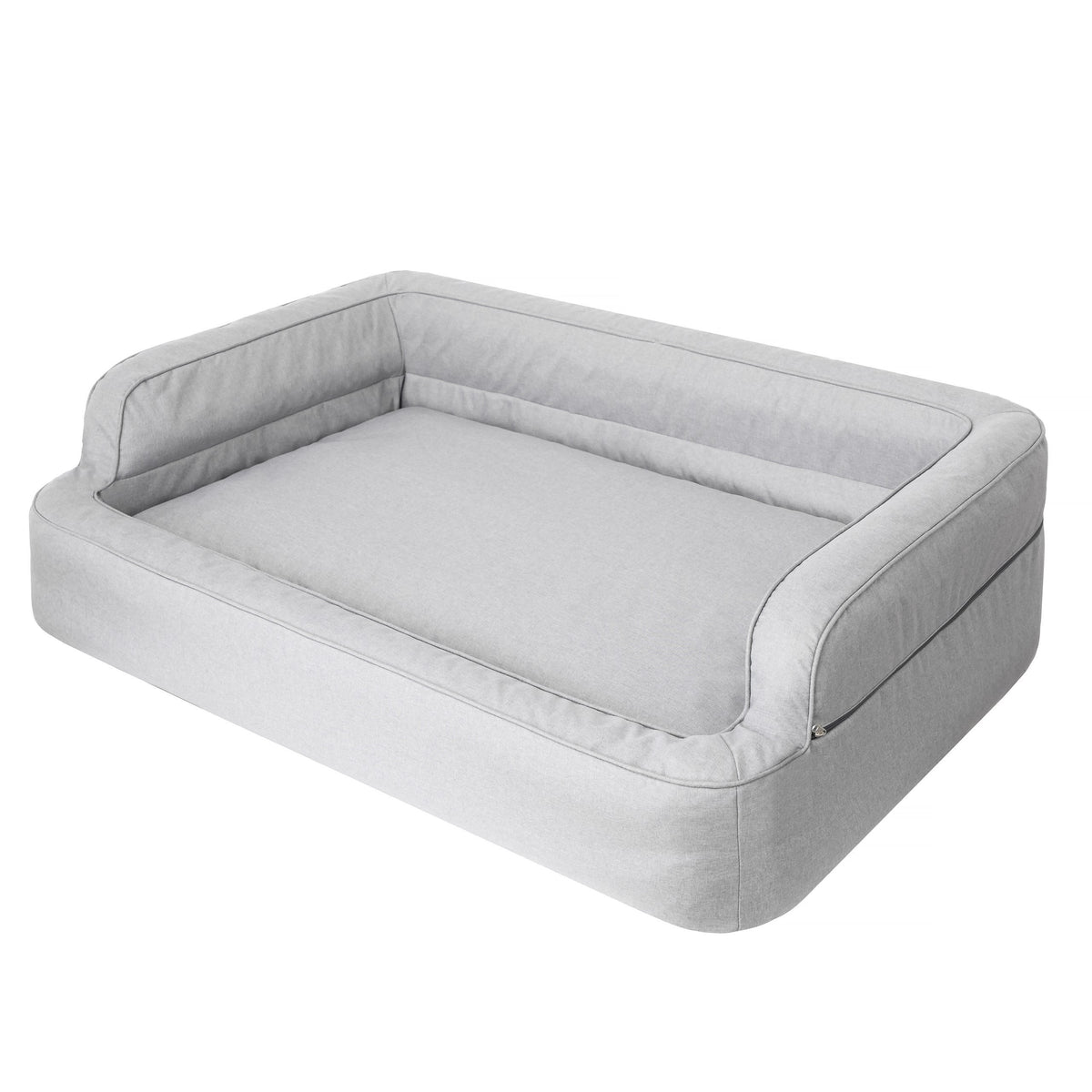 Mano Ergonomic Dog Bed with Removable Cover – Grey, XL