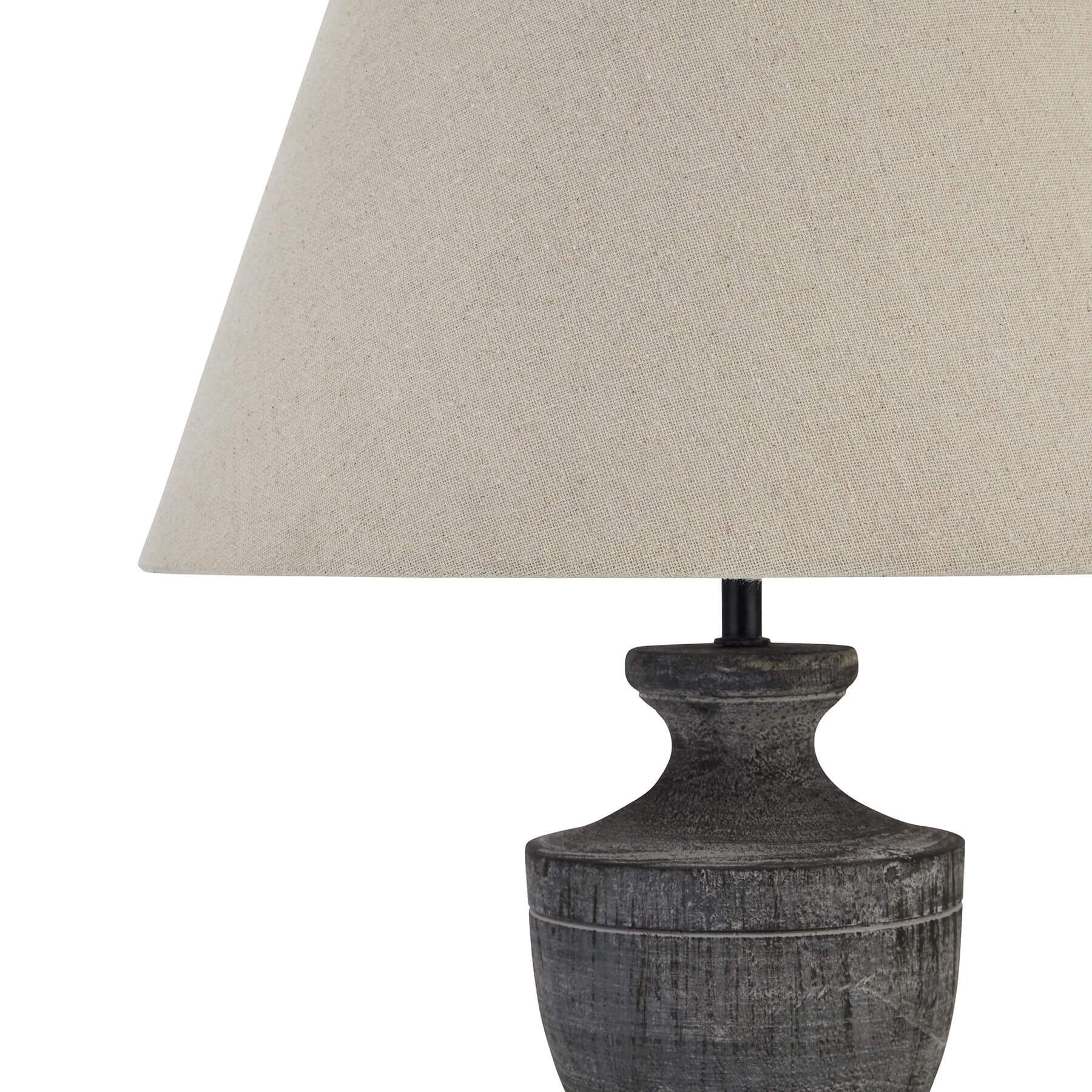 Wooden Base Linen Table Lamp