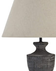 Wooden Base Linen Table Lamp