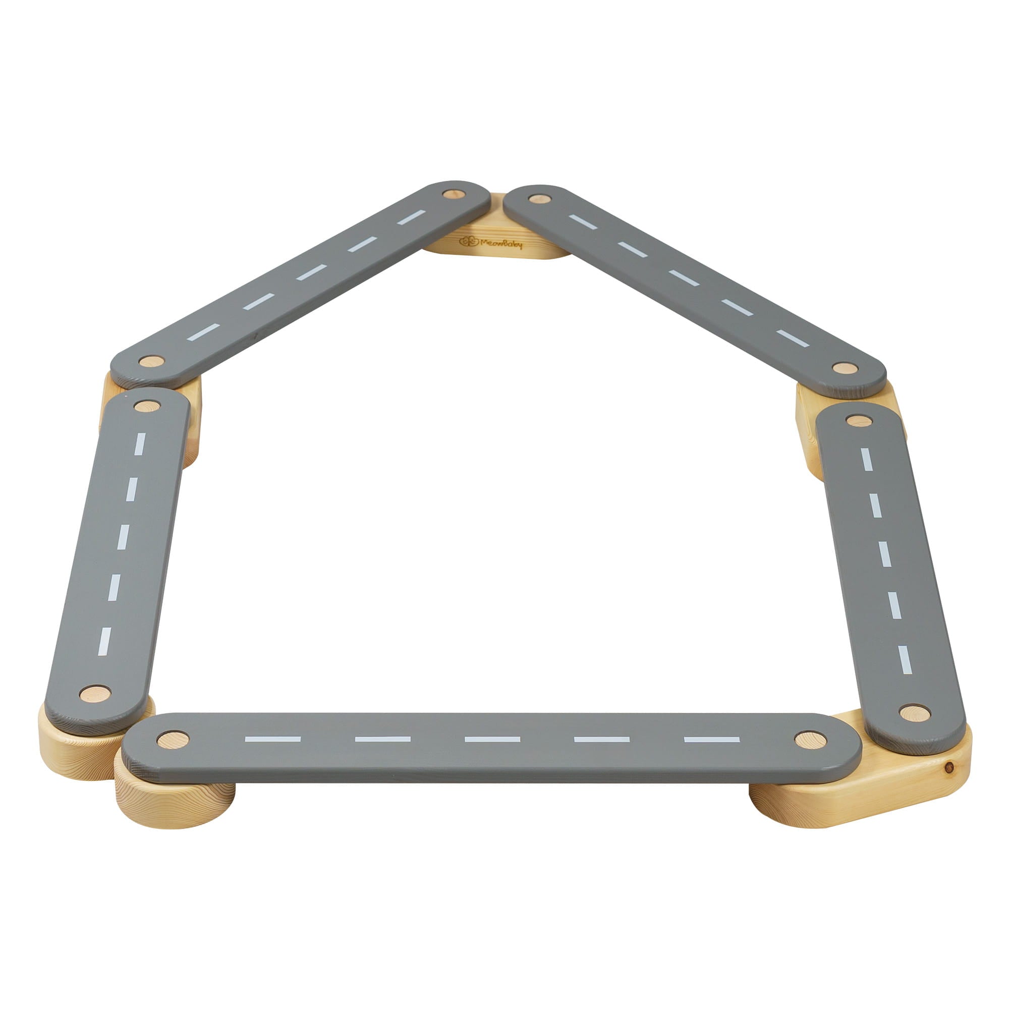 Wooden Balance Beam with Five Play Elements