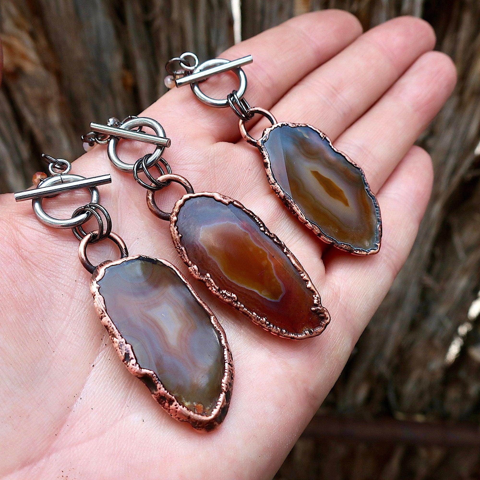 Agate Slice Necklace - Crystal Jewelry | Handmade by Blackbird &amp; Sage