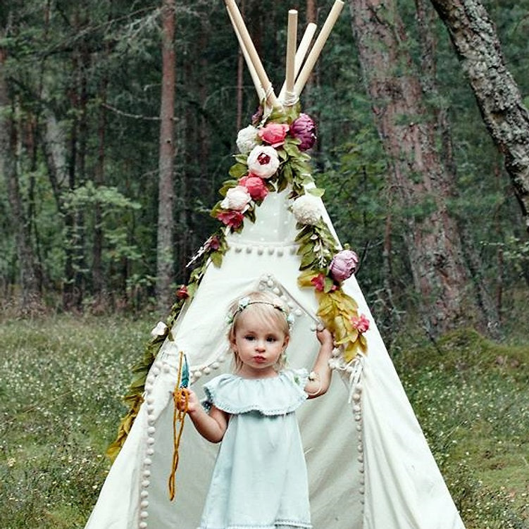 Peony Floral Garland - Boho Charm for Kids&#39; Teepees &amp; Home Decor by Minicamp at brixbailey.com