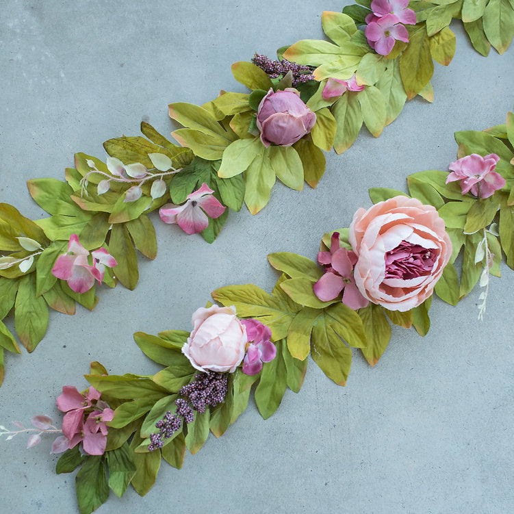 Peony Floral Garland - Boho Charm for Kids&#39; Teepees, Nurseries &amp; Home Decor by Minicamp at brixbailey.com