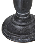 Black Distressed Wood Column Table Lamp