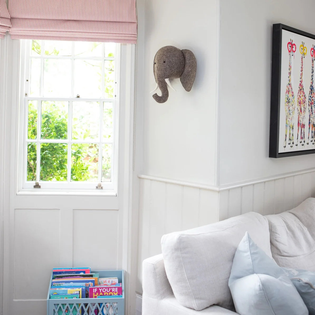 Medium Elephant Head with Trunk Up