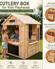Wooden Playhouse Storage Box Accessory - Cutlery & Role Play Holder