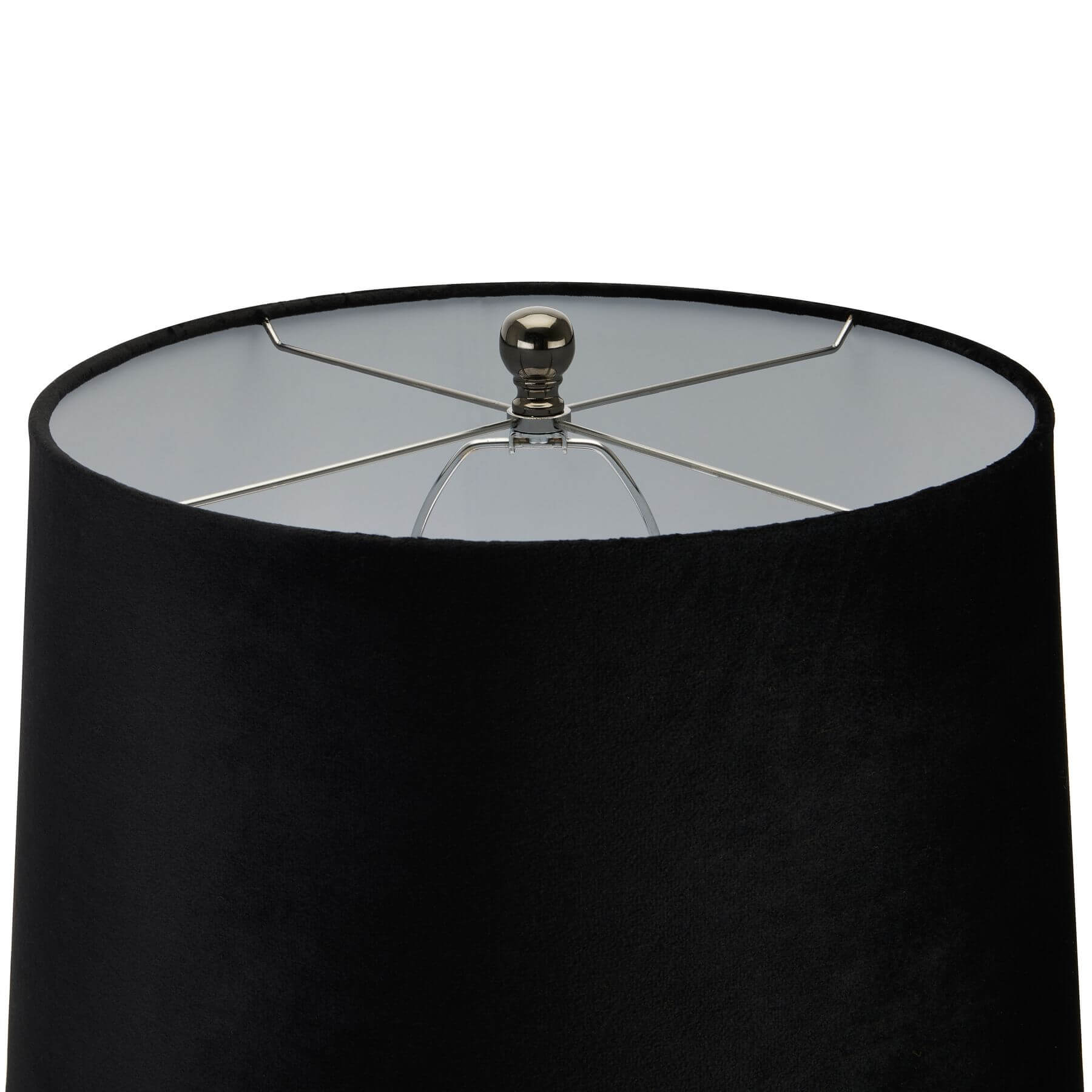 Handcrafted Glass Mottled Table Lamp with Black Velvet Shade