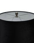 Handcrafted Glass Mottled Table Lamp with Black Velvet Shade