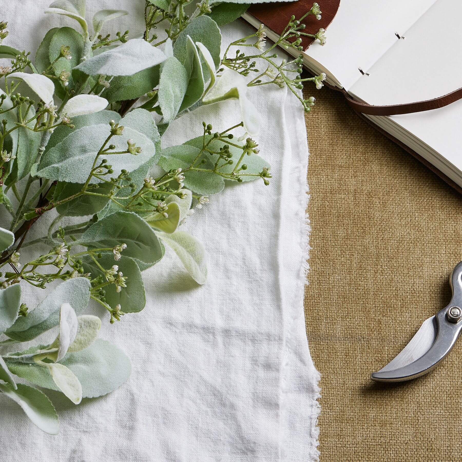 Lambs Ear and Wax Flower Faux Stem Winter Greenery